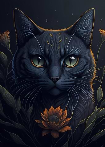 Cat Flower Green Eye