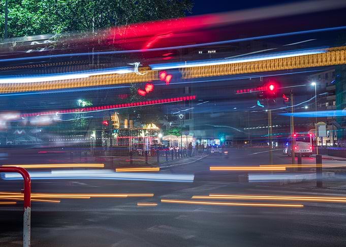Traffic Neon light trails