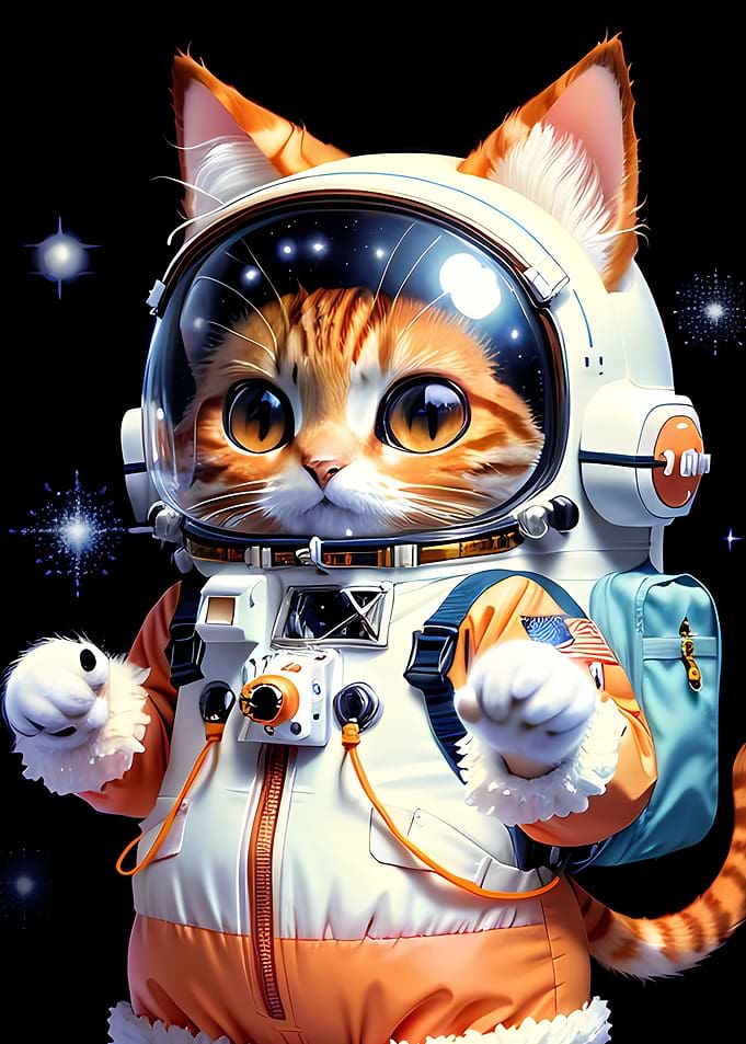 cute astronaut cat