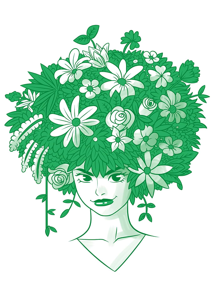 Floral hairstyle
