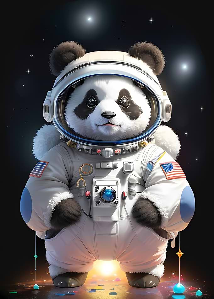 cute astronaut panda