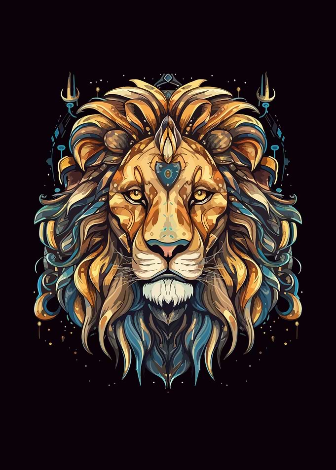 Lion in watercolor