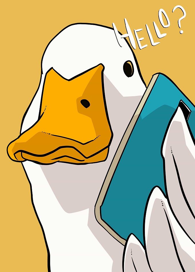 duck on phone