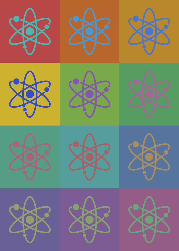 Atom Science Icons Pop Art