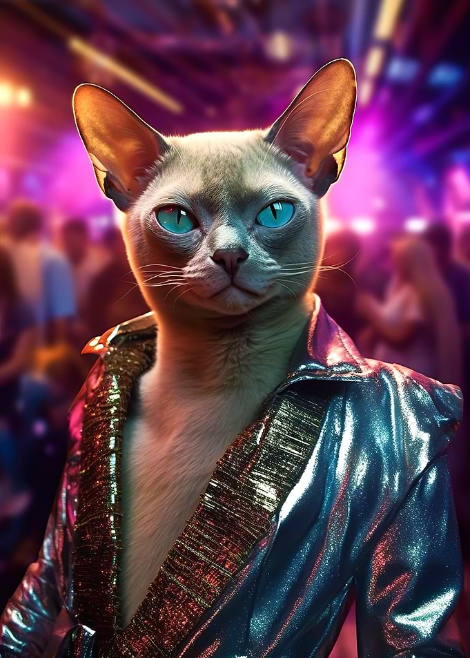Party Siamese cat