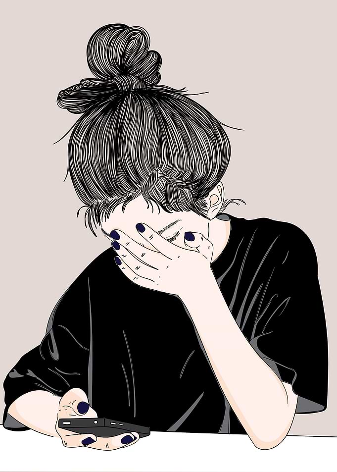 Girl Tired of Social Media