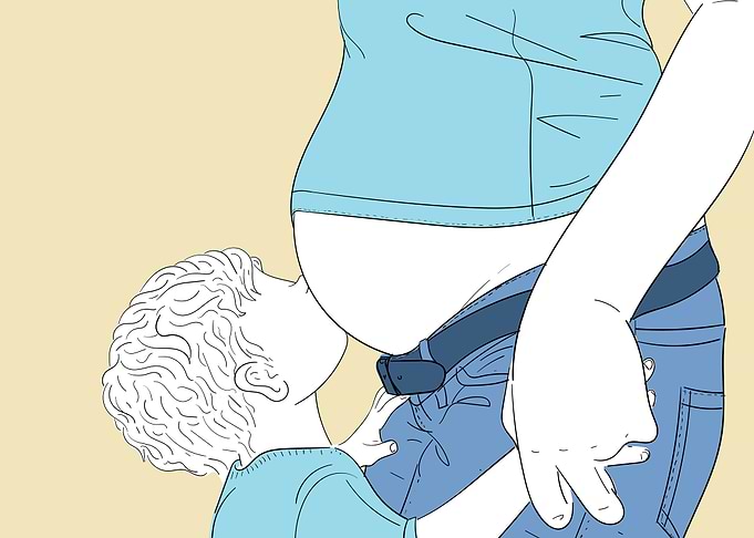 Boy Kissing Mother Stomach