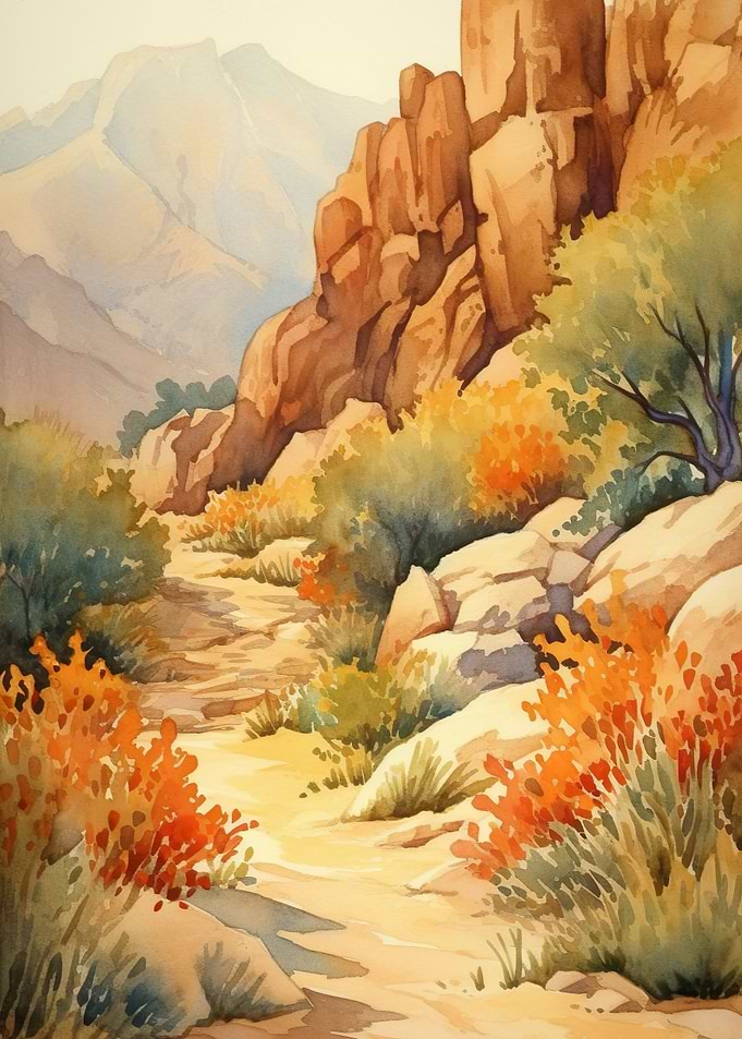Desert Gouache Painting