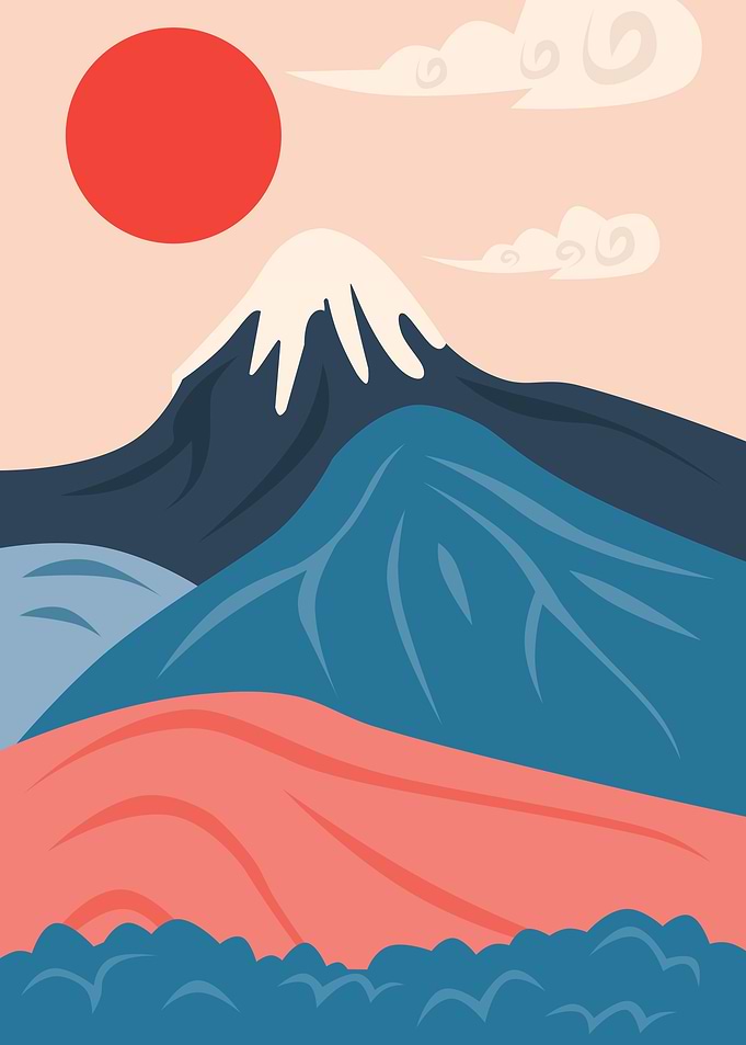 blue red japanese