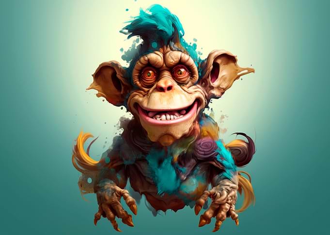 Cartoon style of monkey