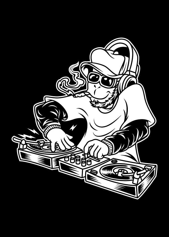 Rap Monkey BnW 12