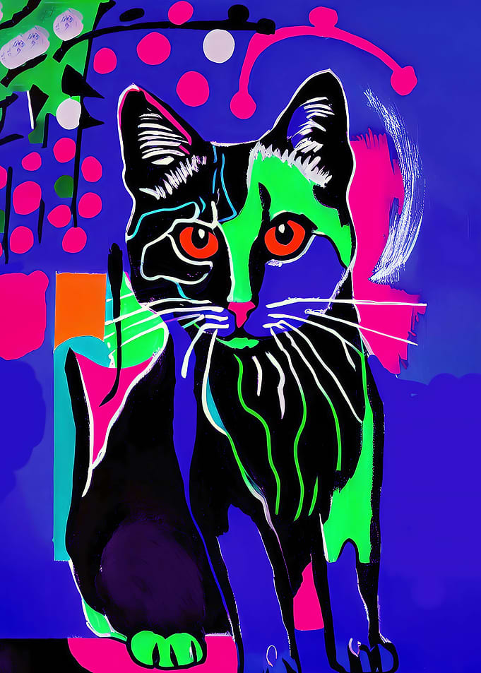 Cat Acrylic Painting
