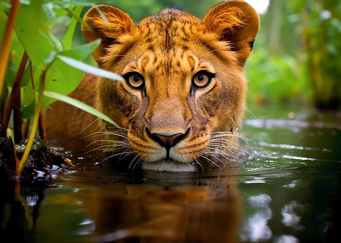a close up of a tiger