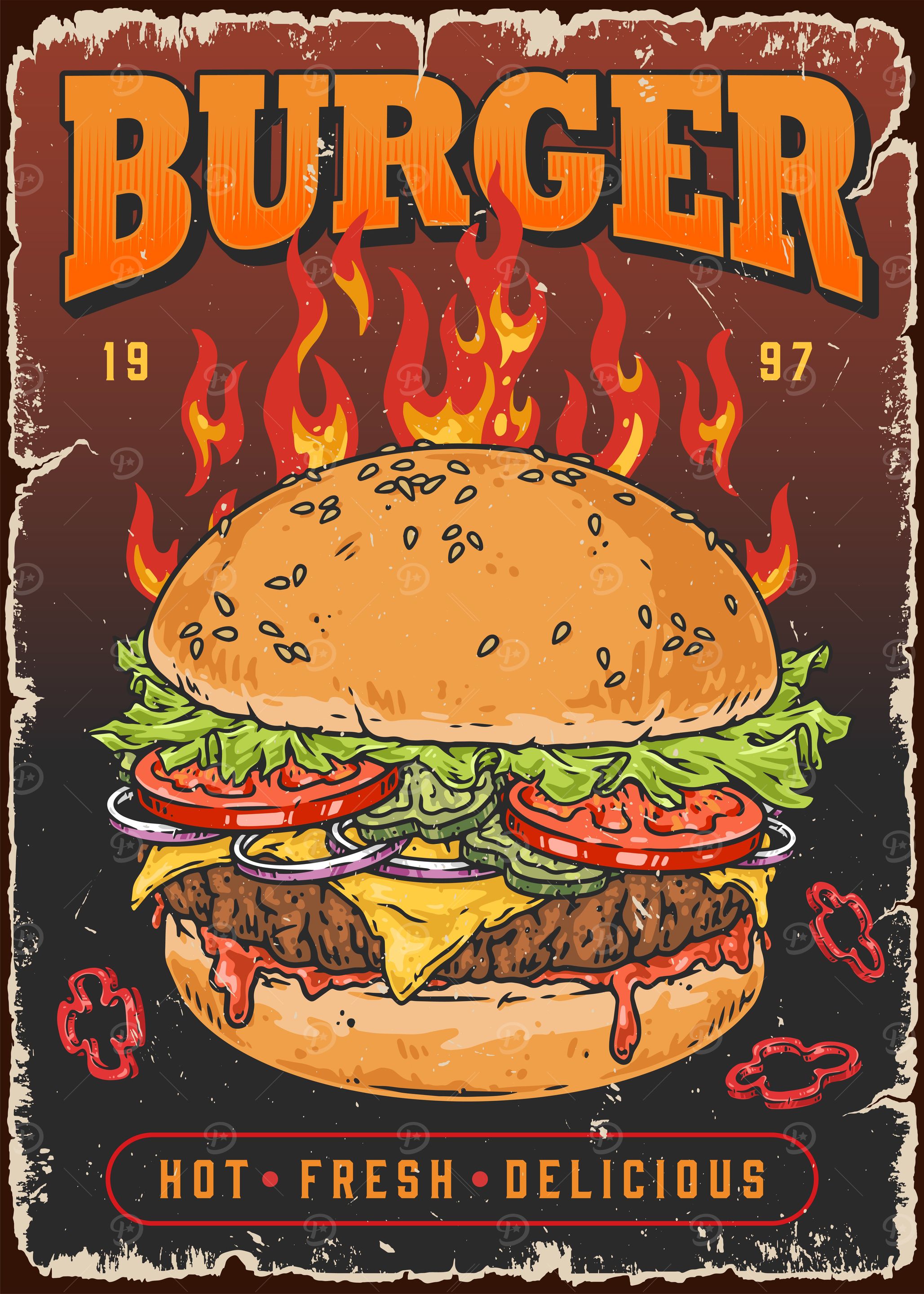 Burger Hot Fresh Delicious
