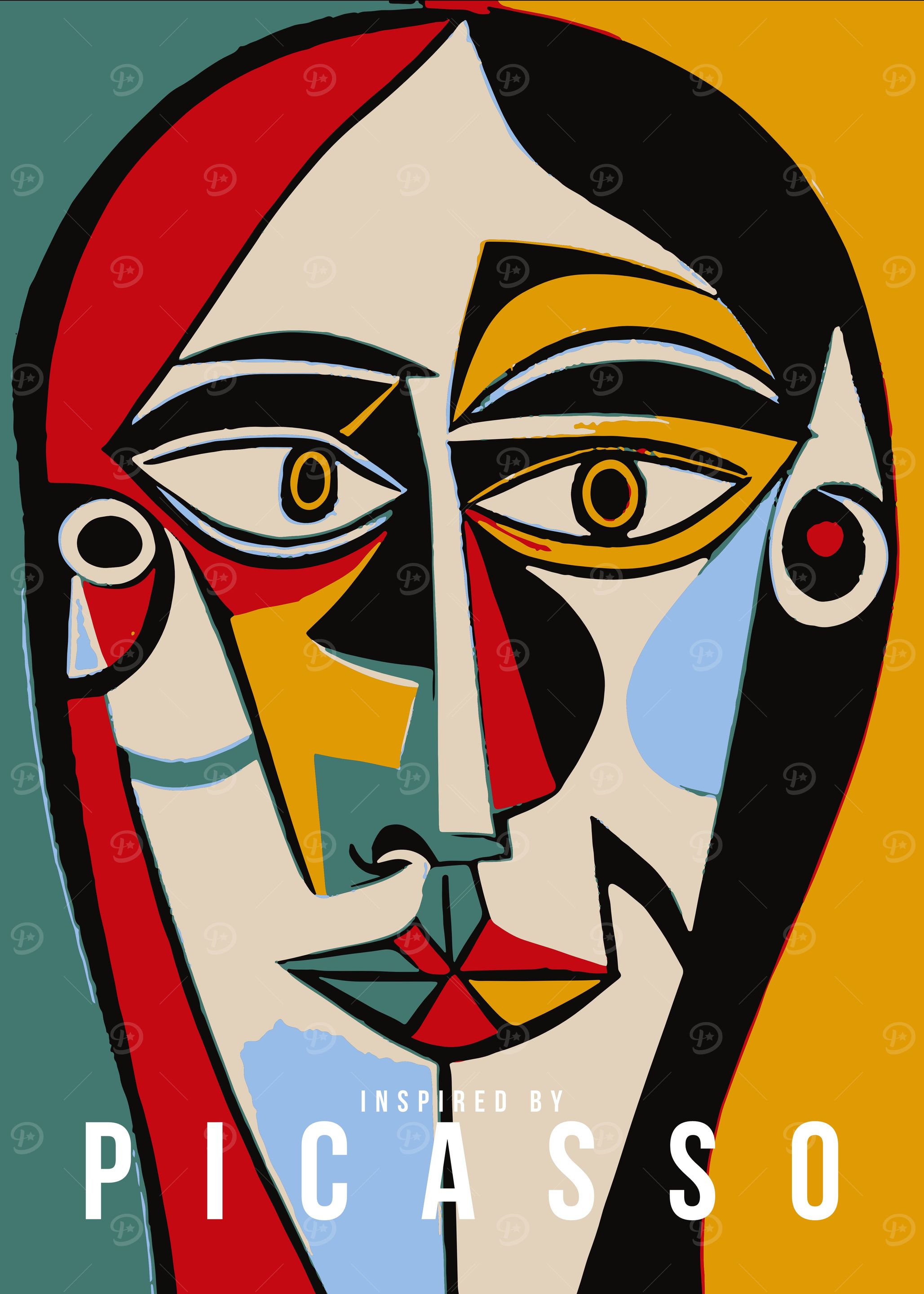 Retro Cubism Portrait