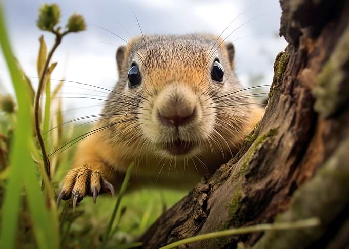 a close up of a squirrel