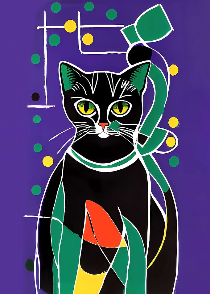 Retro Cat Portrait