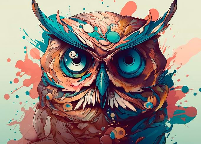 Cartoon style of owl