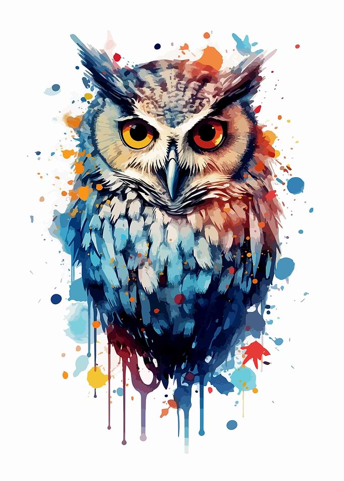 Owl in watercolor