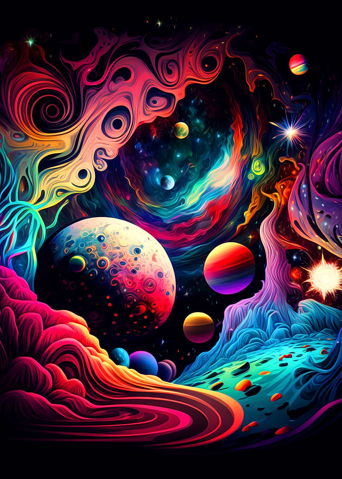Colorful Solar System