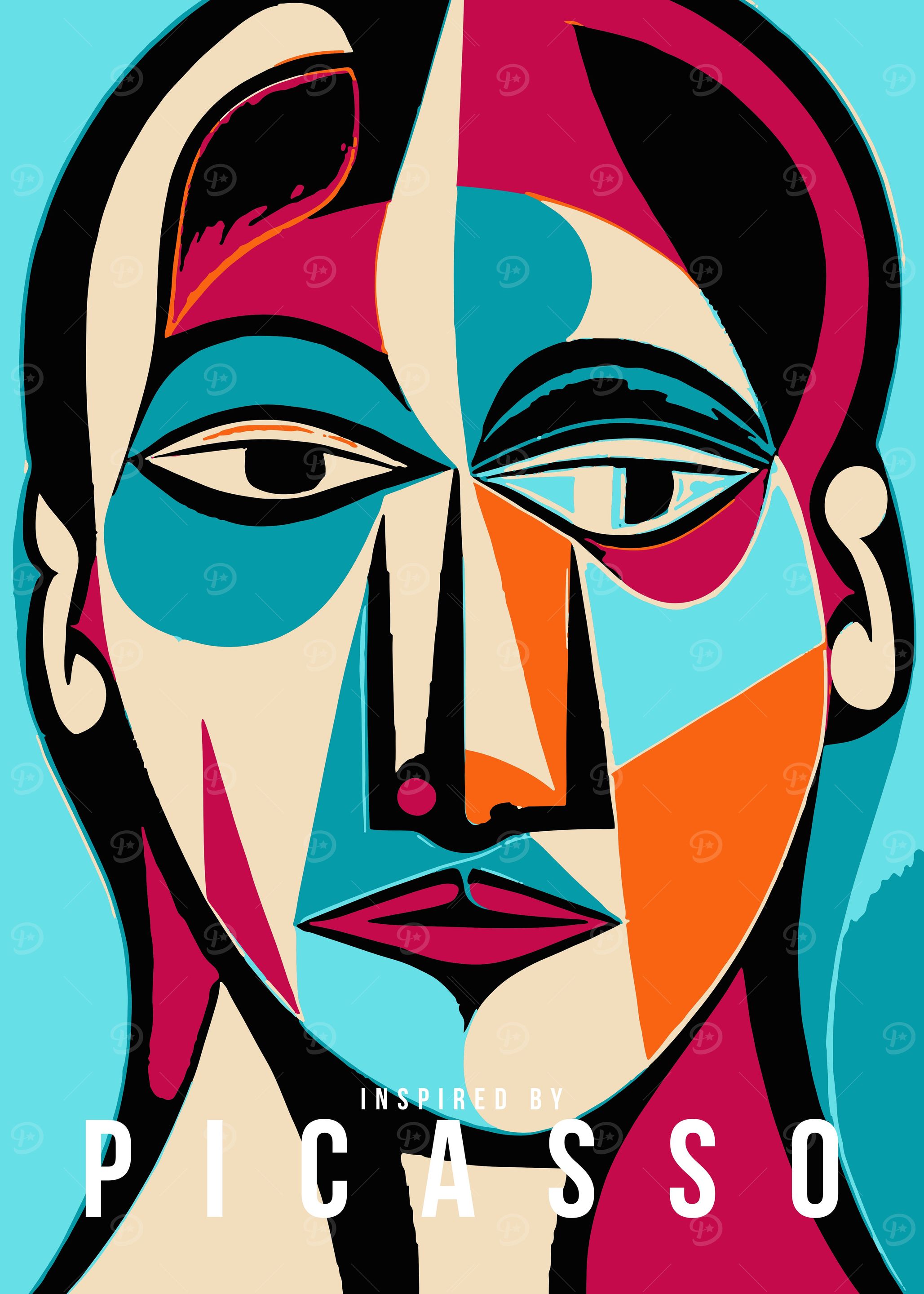 Colorful Cubism Portrait