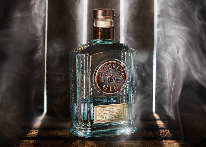 Gin in a wooden crate