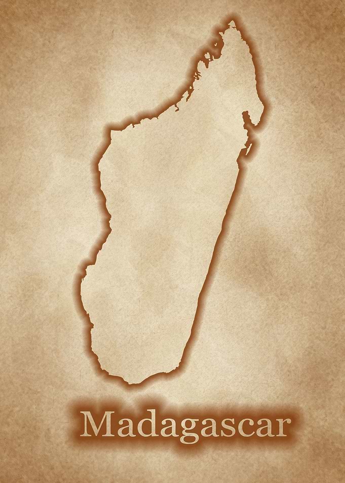 Madagascar map vintage