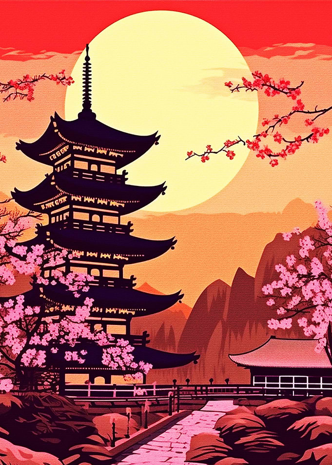Japanese landscape Paint