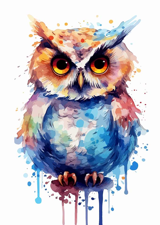 Owl in watercolor