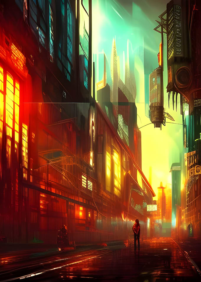 Cyberpunk City Lights