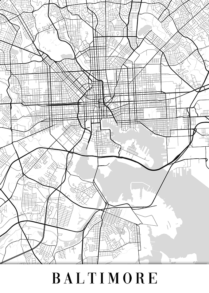 Baltimore White Map
