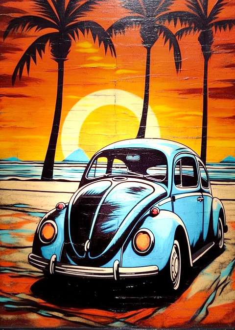 Coastal Sunset — living room metal wall art
