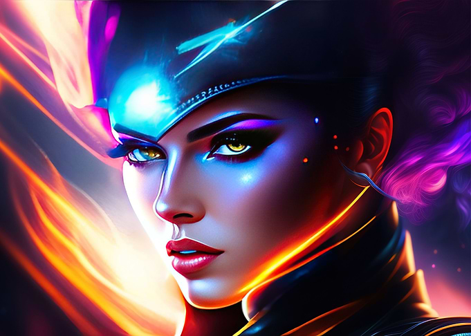 cyberpunk girl face