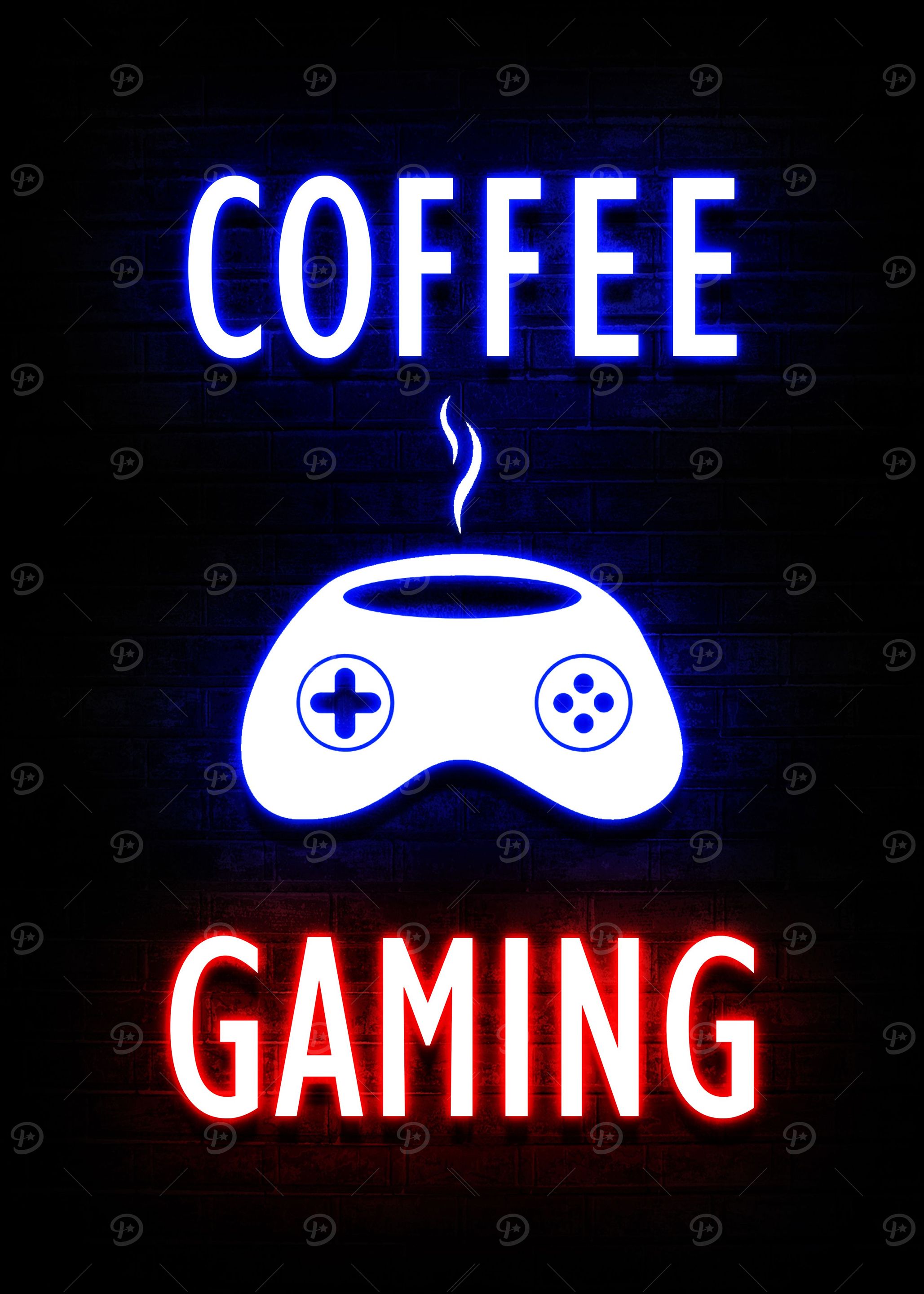 Coffe Gaming Neon Quotes