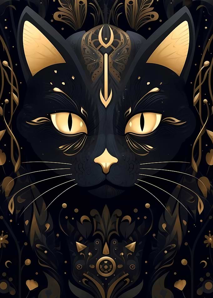 Abstract golden Cat