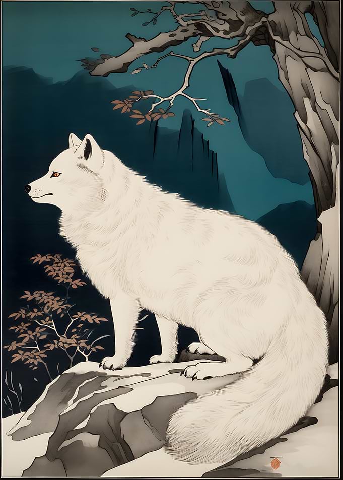 Arctic Fox Ukiyo e