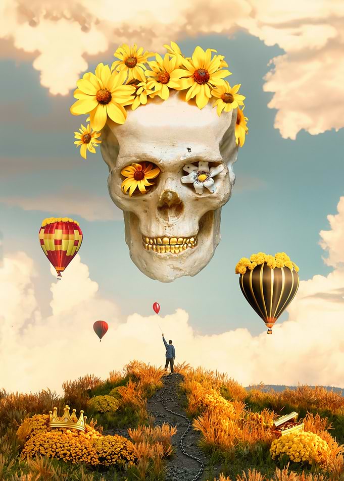 Sunflower Skull