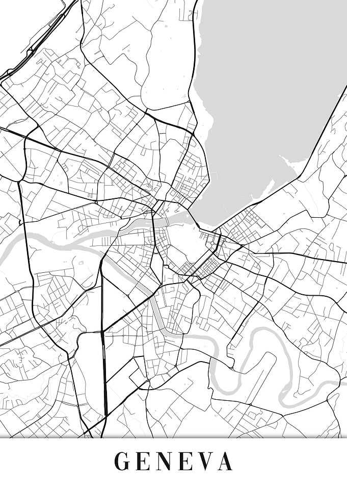 Geneva White Map