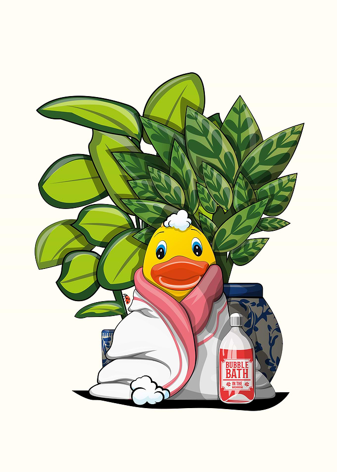 Rubber Duck in Bath Towel