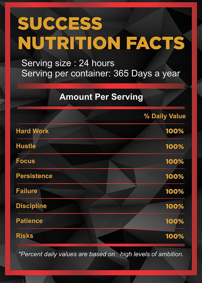 success nutrition facts