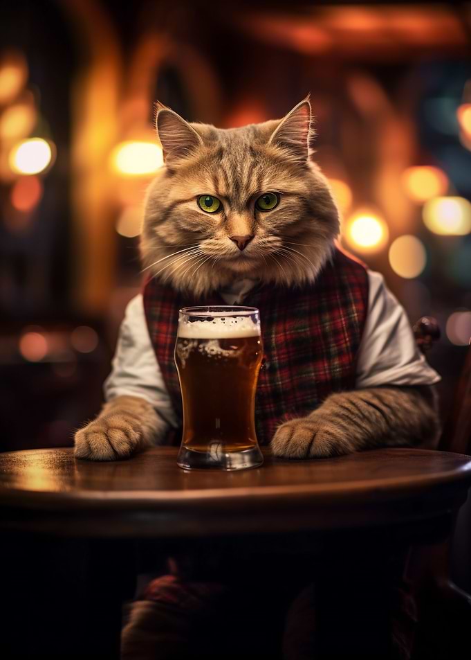 Cat With Beer