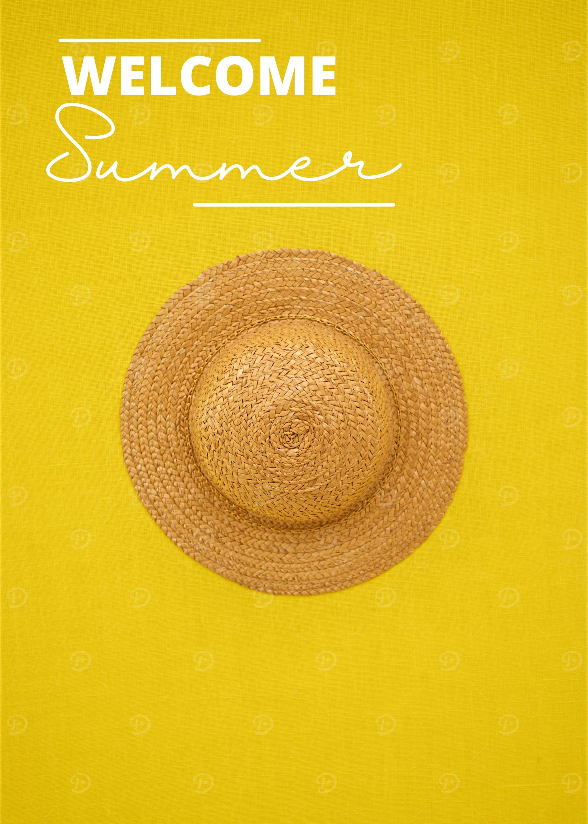 Sunny Vibes Hat on Yellow