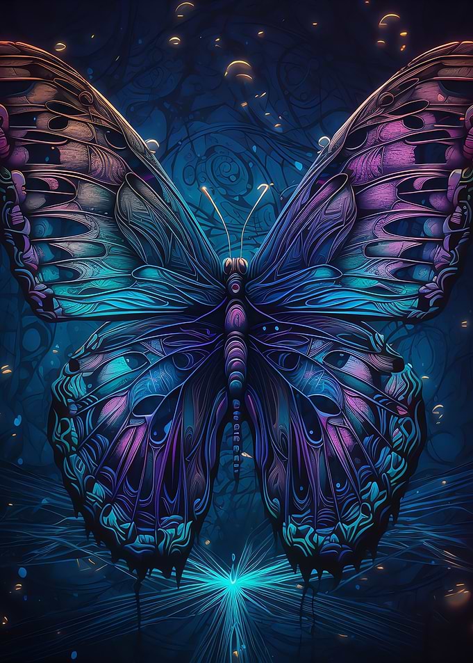 Blue Night Butterfly