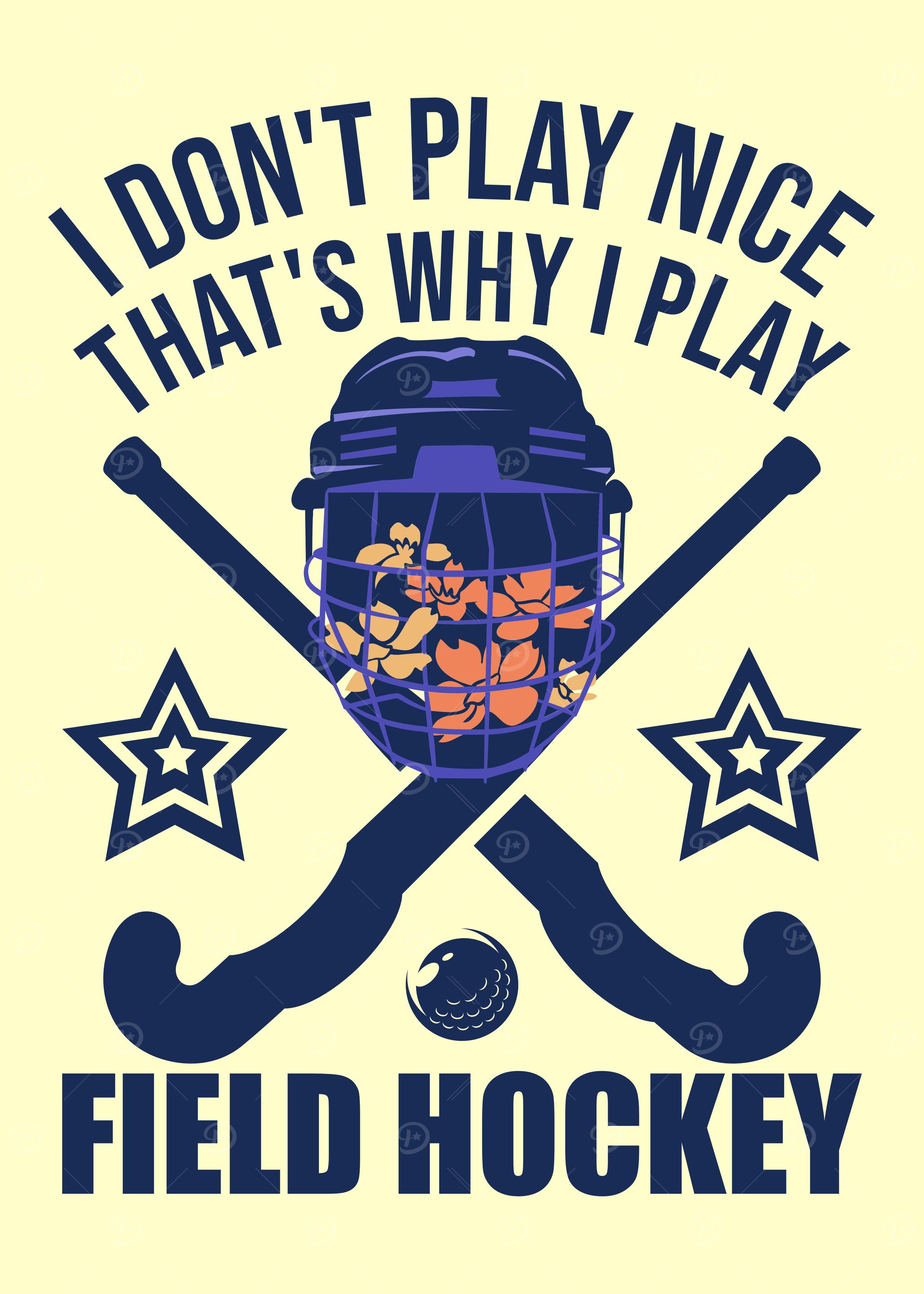 Funny Field Hockey Floral