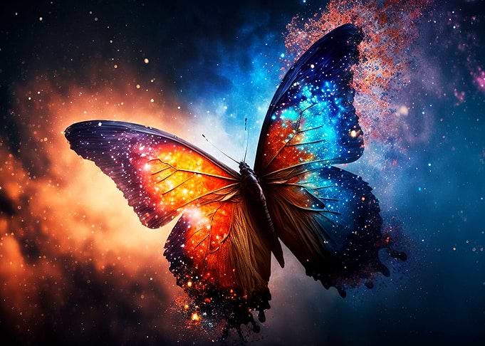 big black blue butterfly