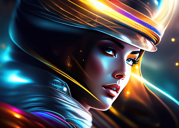 face cyberpunk girl