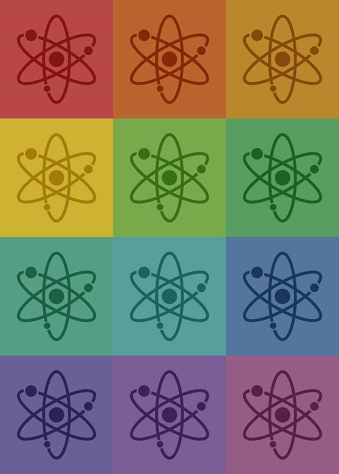 Atom Science Icons Pop Art