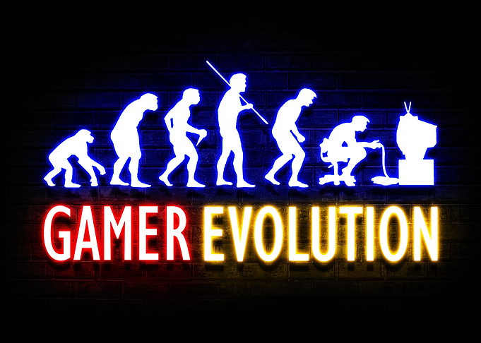 Gamer Evolution Neon Quote