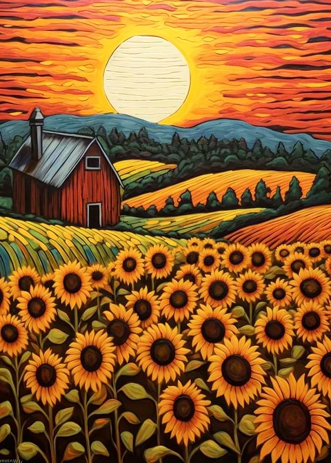 Sunset Sanctuary — living room metal wall art