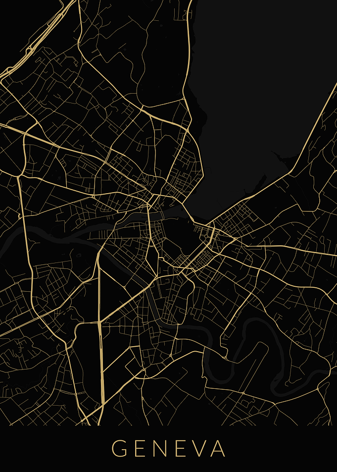 Geneva Map Black Gold